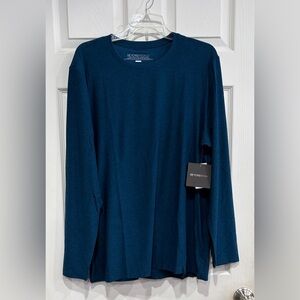 Beyond Yoga Men's Large Always Beyond Men's Long Sleeve Crew 2.0 Blue Gem NWT